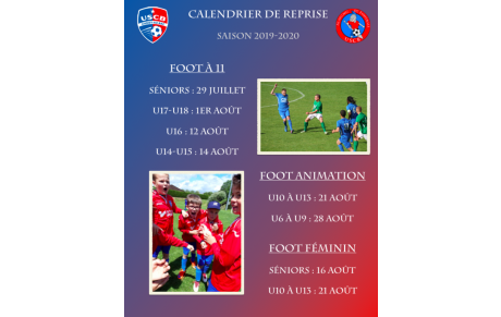 Les dates de reprise sont connues ! 