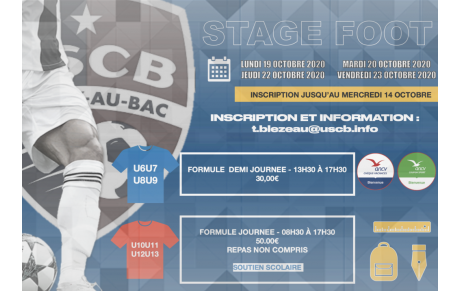 Stage de la Toussaint - U6 à U13
